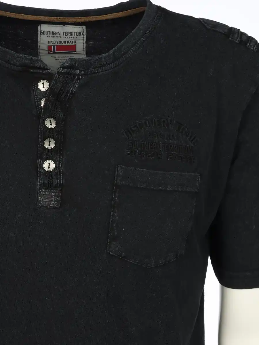 Bild 3 von Herren Henleyshirt Schwarz