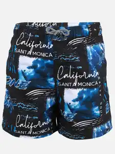Jungen Badeshorts mit Print Schwarz
