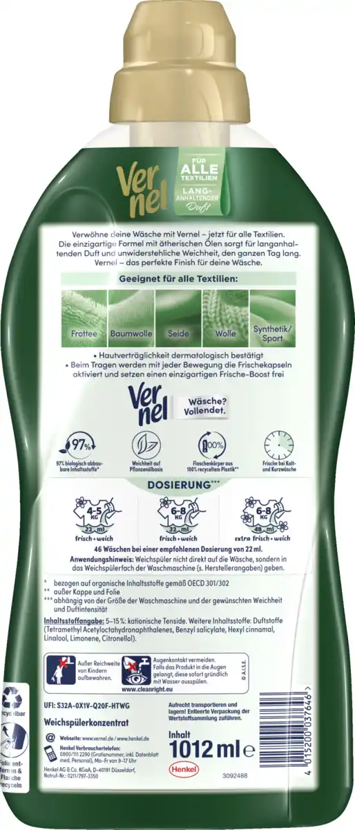 Bild 2 von Vernel Weichspüler Aromatherapie Faszinierender Dschungel 46 WL