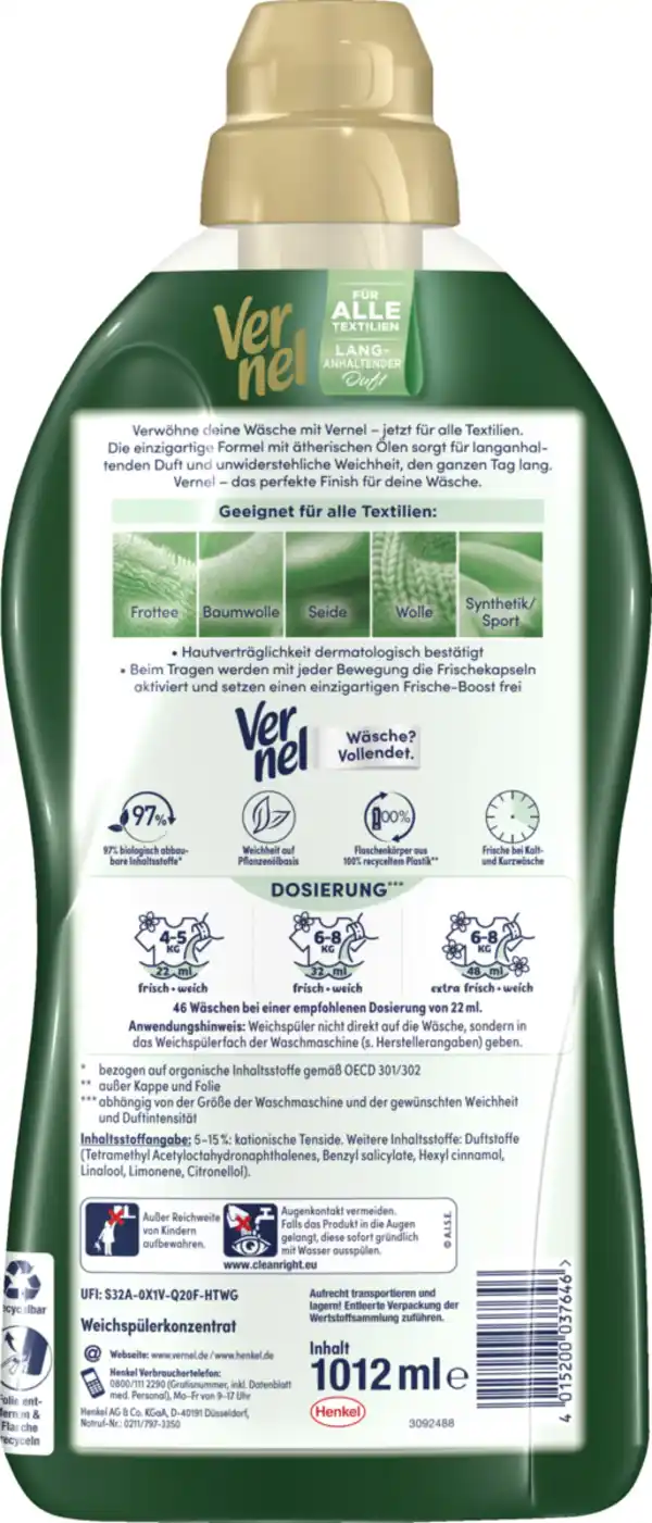 Bild 2 von Vernel Weichspüler Aromatherapie Faszinierender Dschungel 46 WL