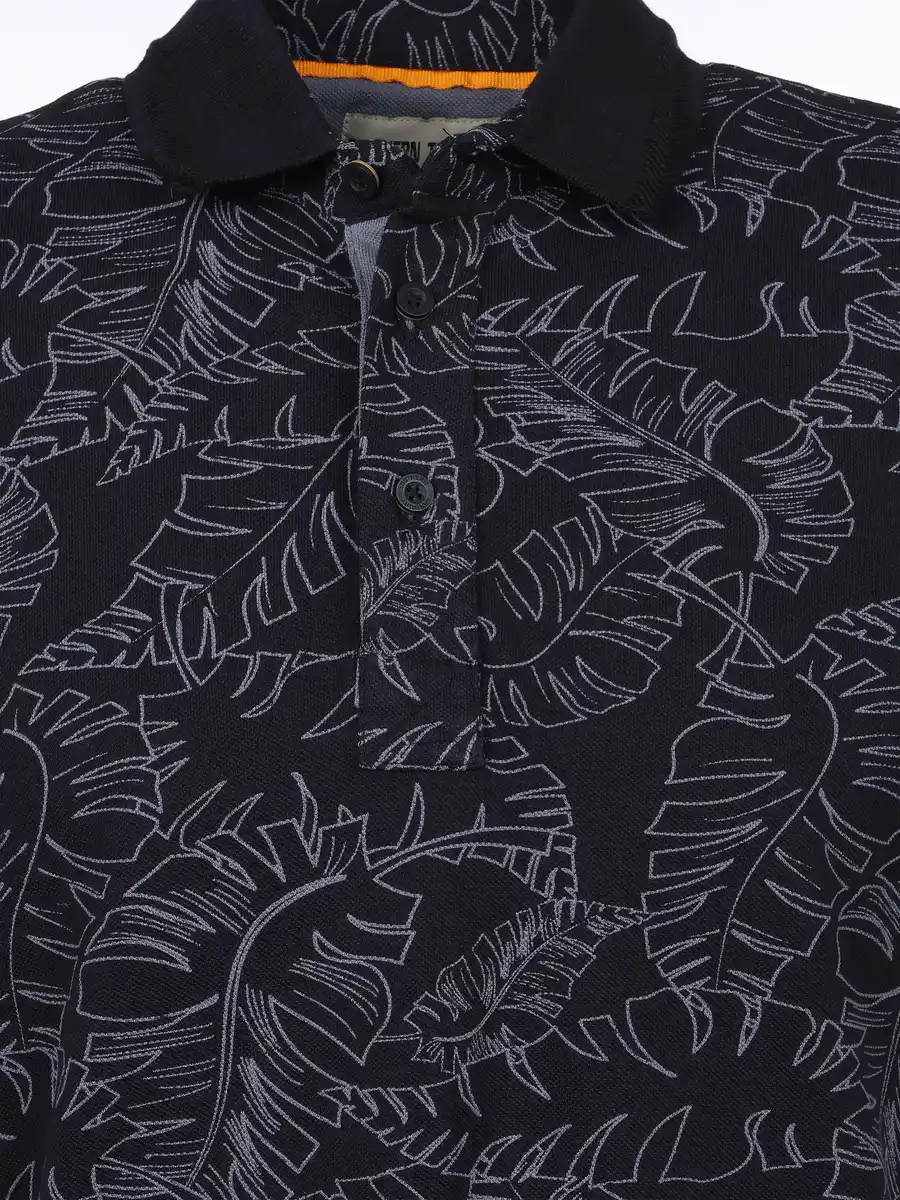 Bild 3 von Herren Poloshirt mit Print Blau