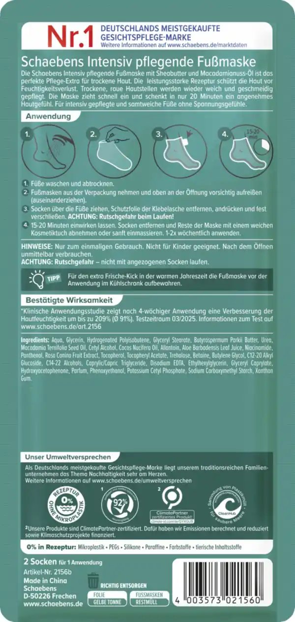 Bild 2 von Schaebens Intensiv pflegende Fußmaske