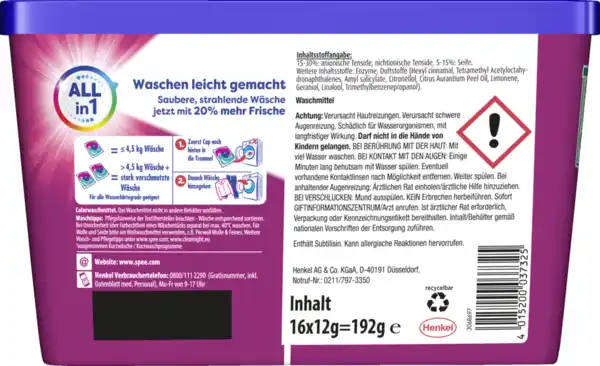Bild 2 von Spee Colorwaschmittel Power Caps All in 1 16 WL