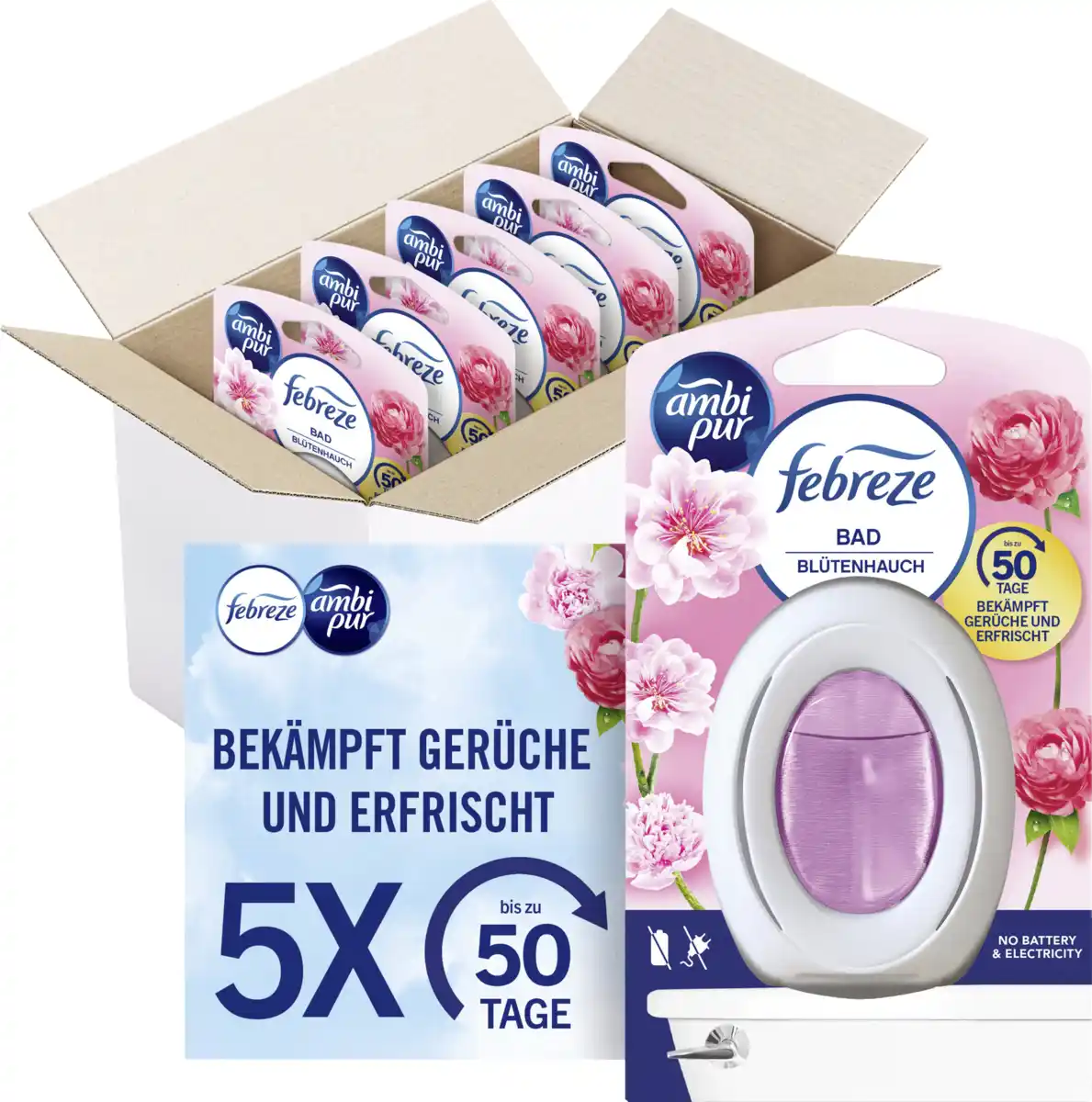 Bild 1 von febreze Bad Lufterfrischer Blütenhauch Vorteilspack, 37,5 ml