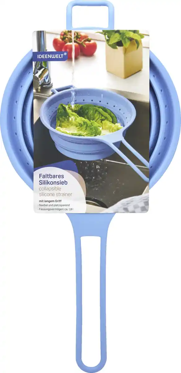 Bild 1 von IDEENWELT Faltbares Silikonsieb blau