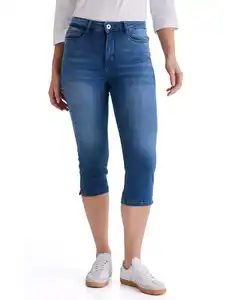 Damen Jeans Capri Skinny Fit Blau