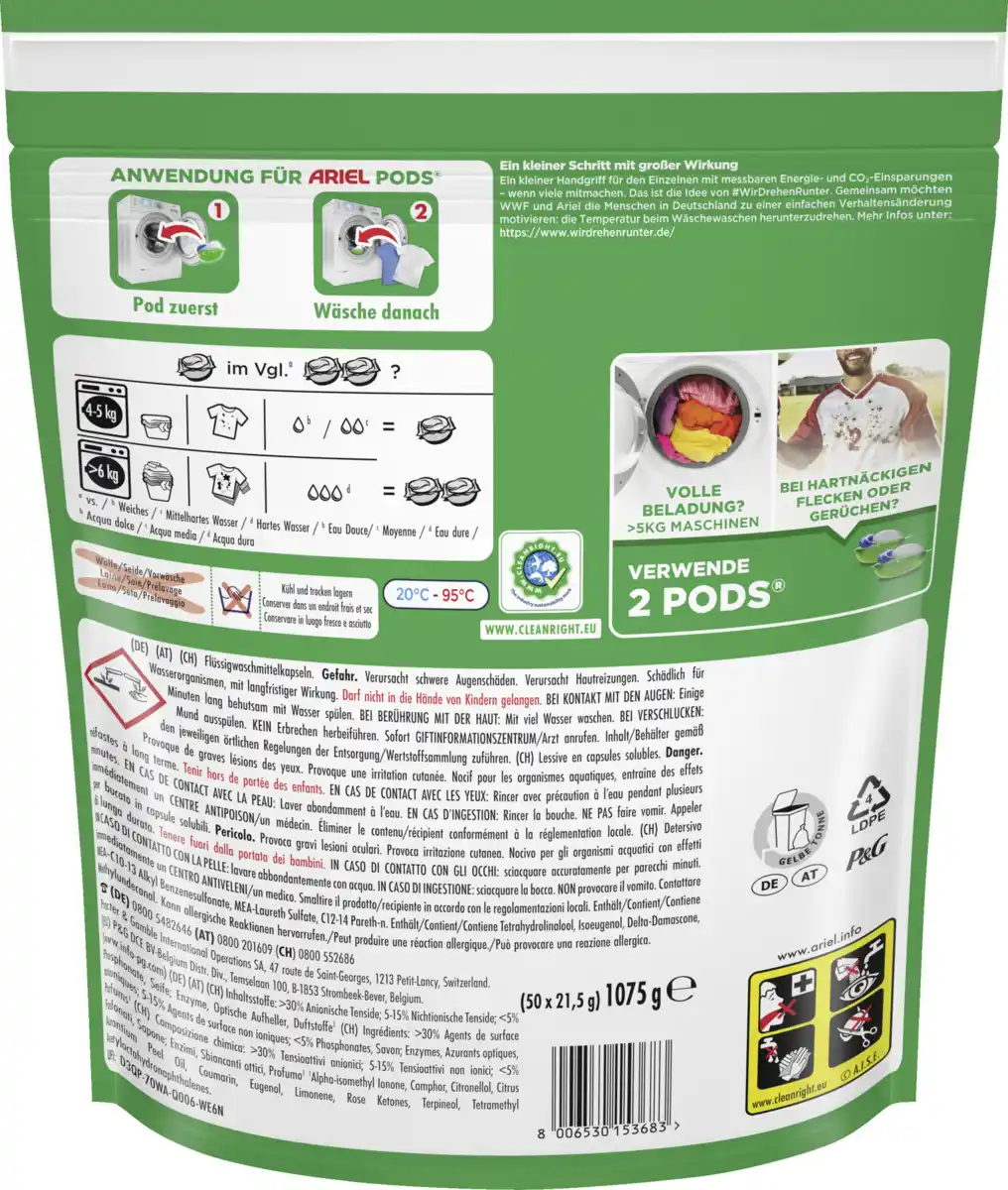 Bild 3 von Ariel Vollwaschmittel All-in-1 Pods Universal Großpackung 100WL, 100 WL