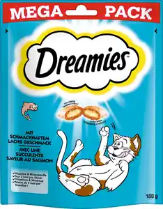 DREAMIES Katzensnack mit Lachs 180 g Mega Pack