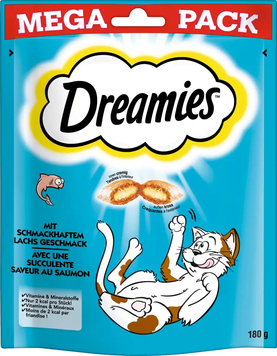 Bild 1 von DREAMIES Katzensnack mit Lachs 180 g Mega Pack