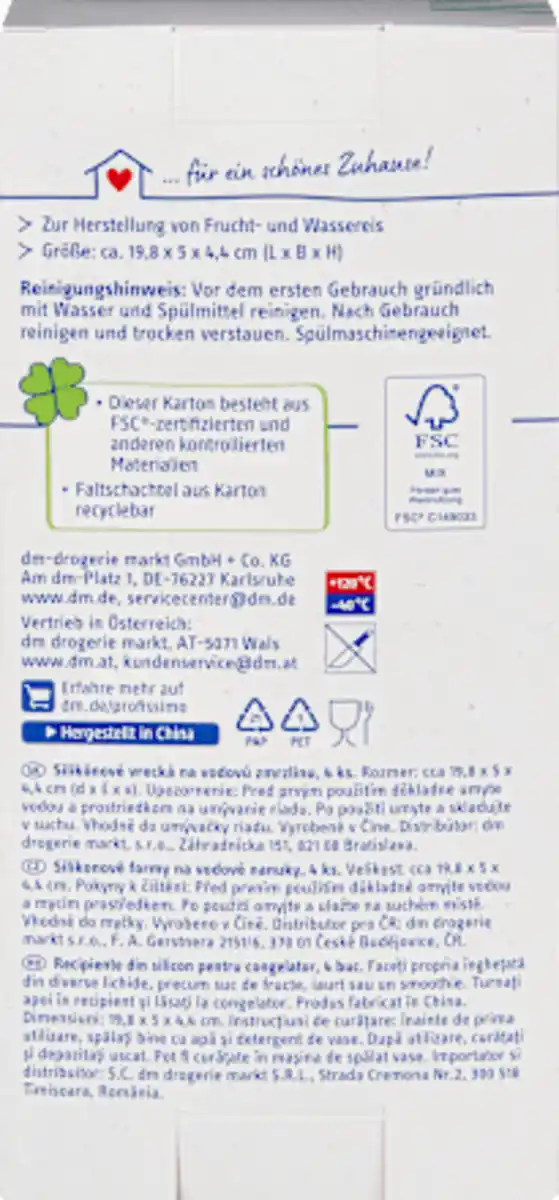 Bild 2 von Profissimo Wassereistüten aus Silikon Sommerliebe, 4 St