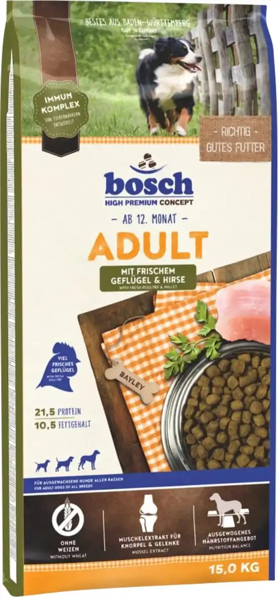 Bild 1 von Bosch Hundetrockenfutter Adult 15 kg Geflügel & Hirse