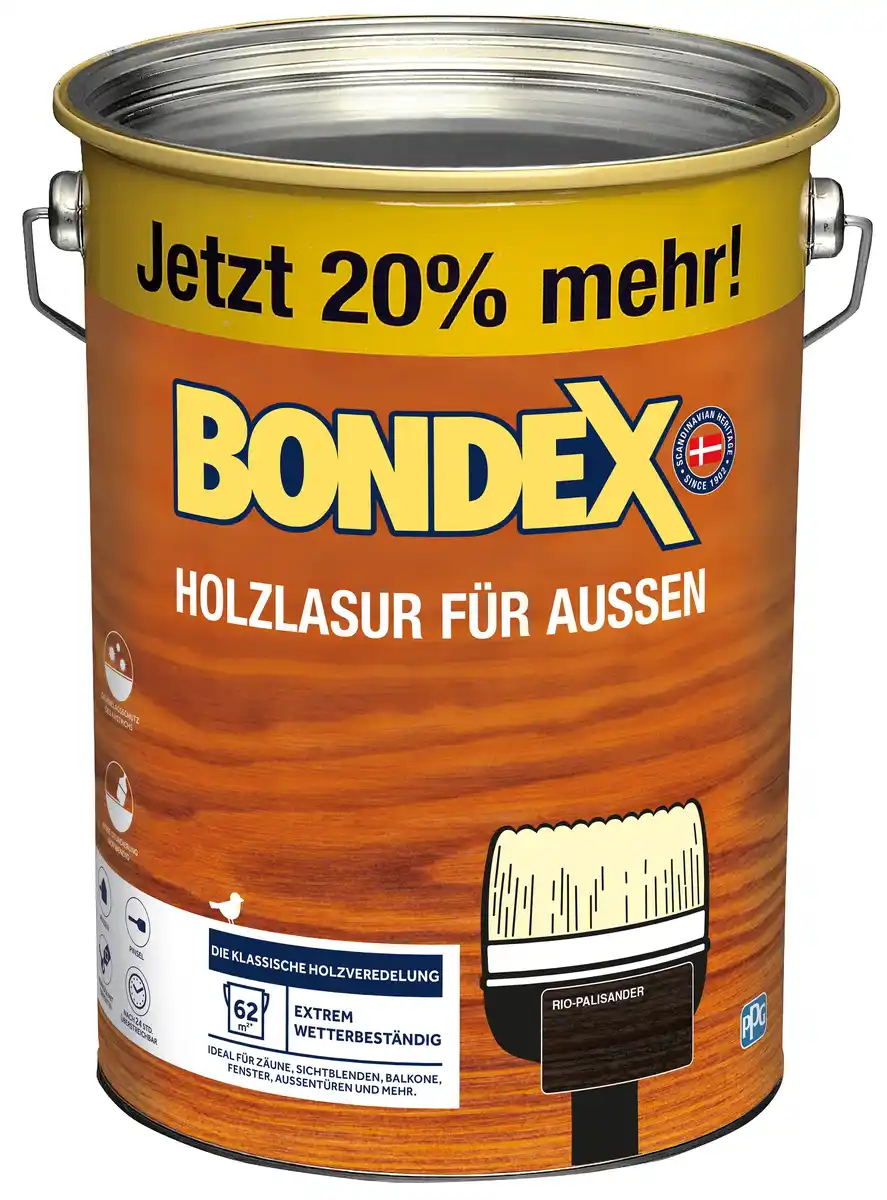 Bild 1 von Bondex Holzlasur für Außen 4,8 L rio palisander