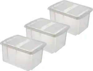 Sunware Aufbewahrungsbox mit Deckel Nesta 32 L transparent 3er Set