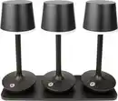 Bild 1 von Schwaiger Akku LED Tischleuchten TILA3003 mit Ladeplatte schwarz 3er-Set