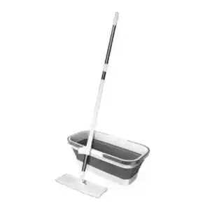 Bodenwischer-Set, Flachmop mit faltbarem Eimer