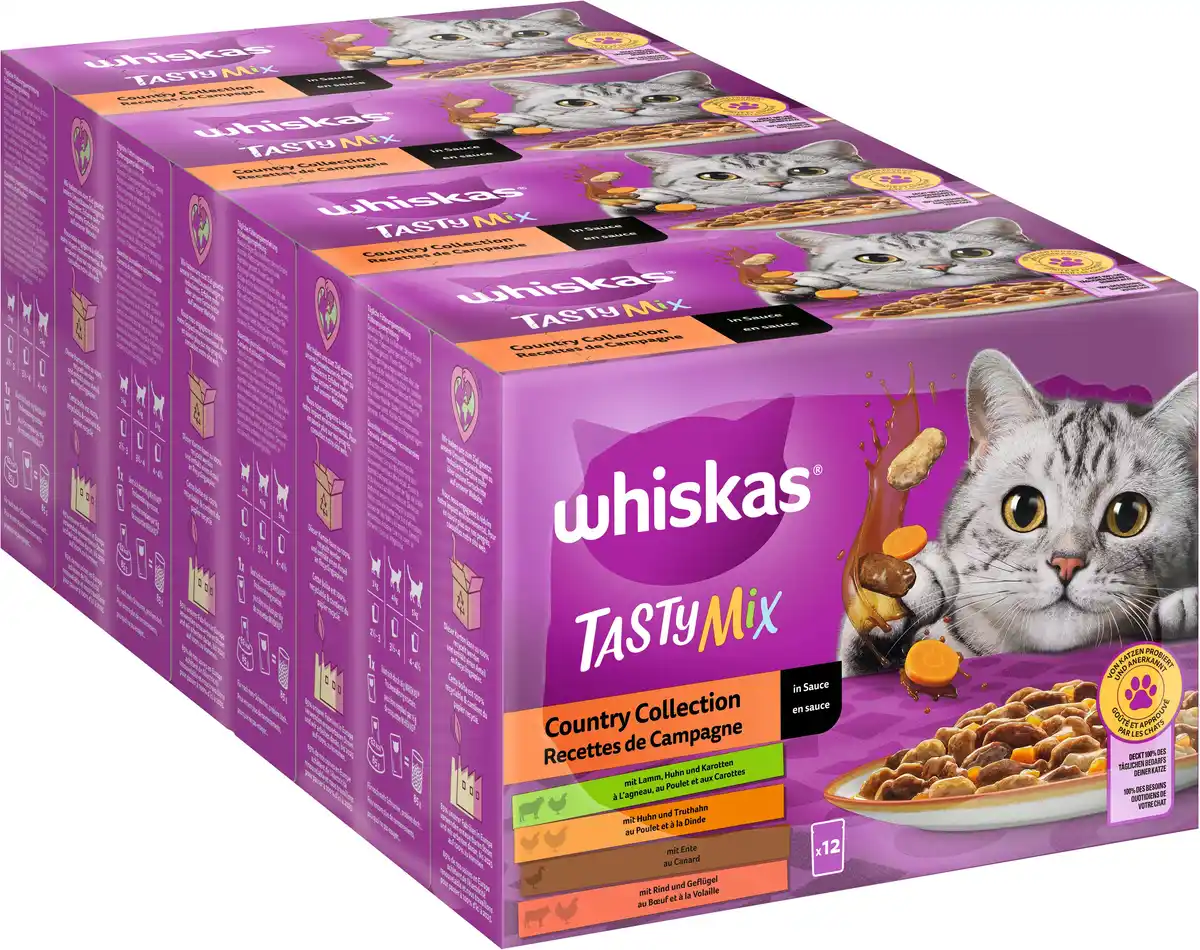 Bild 1 von Whiskas Multipack Country Collection Tasty Mix Katzenfutter 12 x 85 g