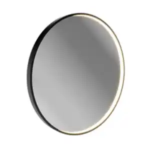 Spiegelelement, rund, Ø 80cm, LED, schwarz