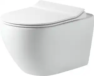 Primaster Wand WC spülrandlos Salvando Tiefspüler weiß inkl. WC Sitz