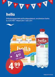 Hella Erfrischungsgetränk mit Fruchtgeschmack verschiedene Sorten