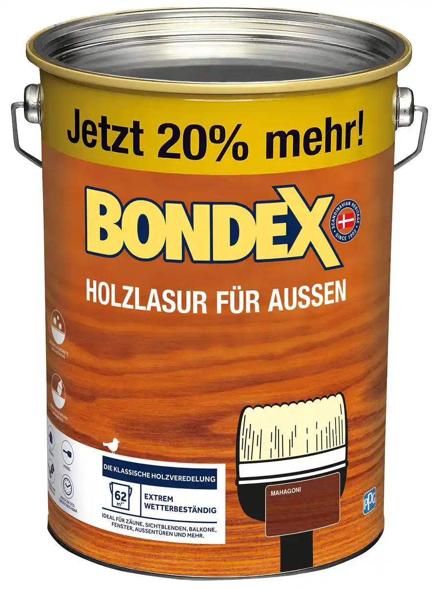 Bild 1 von Bondex Holzlasur für Außen 4,8 L mahagoni
