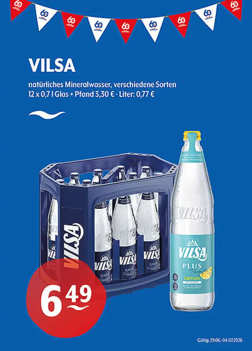 Bild 1 von VILSA natürliches Mineralwasserverschiedene Sorten