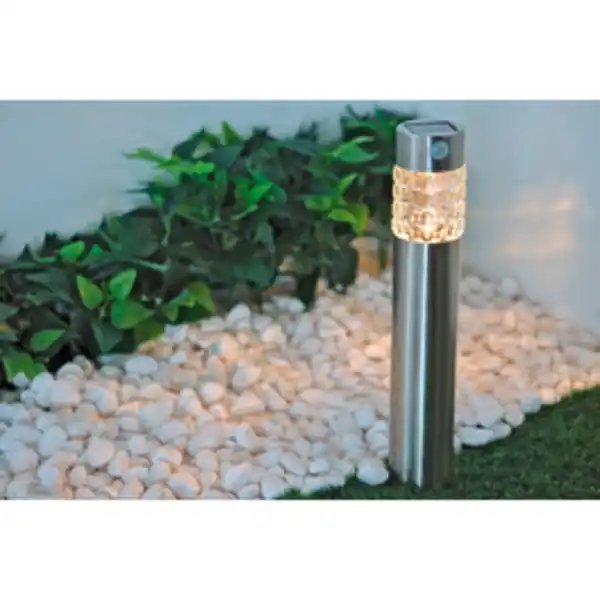 Bild 2 von CASAYA LED-Solarleuchte »Tale«, ØxH: 7,5 x 56 cm, Glas, silberfarben, warmweiß