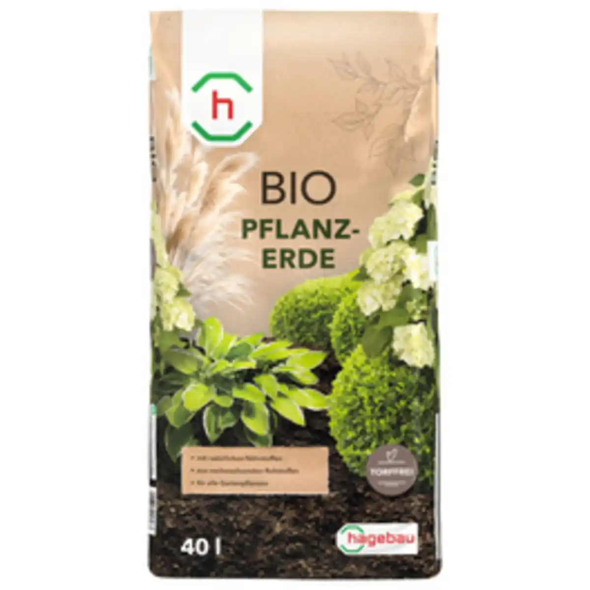 Bild 1 von hagebau Pflanzerde, Bio, torffrei, 40 Liter