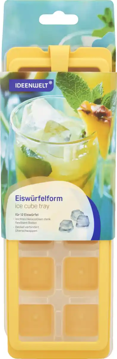 Bild 2 von IDEENWELT Eiswürfelform mit Deckel Gelb