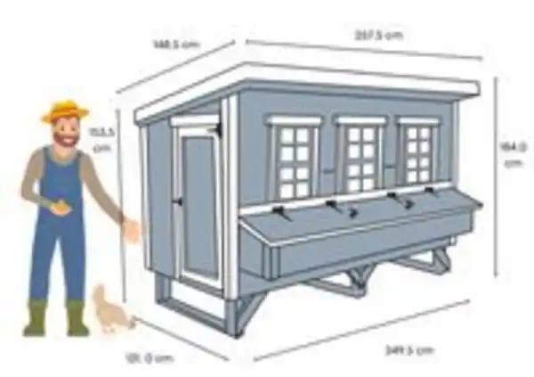 Bild 3 von Extra Großer Hühnerstall EZ Chicken Home 3,78 m² Grau, hergestellt in EU
