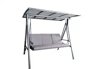 3-Sitzer Hollywoodschaukel, ca. 200 x 125 x 178 cm - Grau