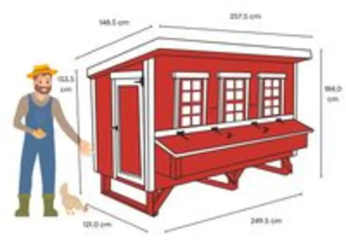 Bild 2 von Extra Großer Hühnerstall EZ Chicken Home 3,78 m², Rot hergestellt in EU