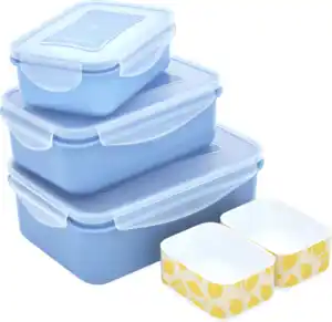 IDEENWELT Frischhalteboxen mit Einsätzen blau