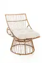 Bild 1 von Garten-Sessel mit Polsterkissen aus Rattan, ca. 87 x 70 x 46/87 cm - Braun