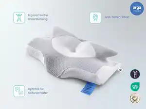 AH Visco 4D Fly Soft Nackenstützkissen aus Visco-Memory-Schaum – 64x38 cm