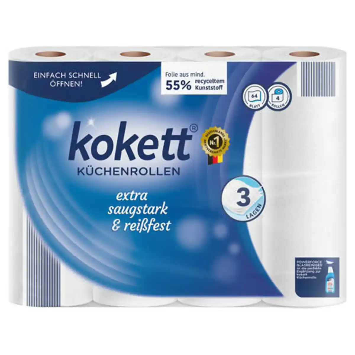 Bild 1 von KOKETT Küchenrollen 3-lagig, 4 x 64 Blatt