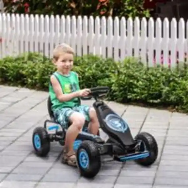 Bild 3 von Gokart, Kinderfahrzeug mit Pedal, Tretauto, Outdoor, Blau+Schwarz
