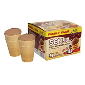 Eis mit Schokogeschmack im Waffelbecher "Semja"