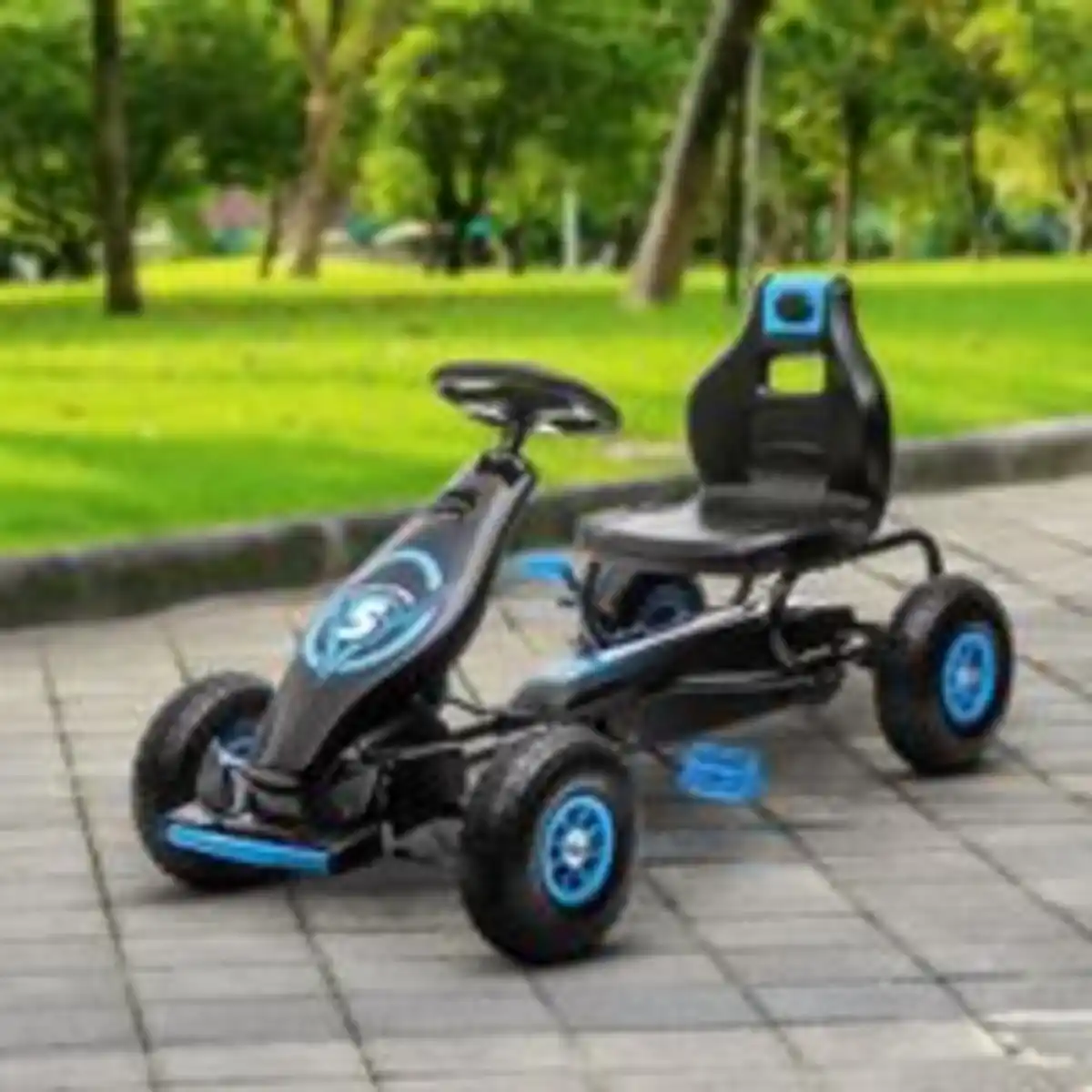 Bild 4 von Gokart, Kinderfahrzeug mit Pedal, Tretauto, Outdoor, Blau+Schwarz
