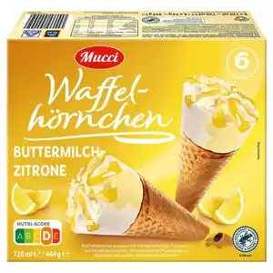 MUCCI Waffelhörnchen 720 ml, Zitrone-Buttermilch