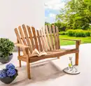Bild 1 von 2-Sitzer Adirondack-Gartenbank aus Akazienholz, ca. 125 x 80 x 94 cm - Dunkelbraun