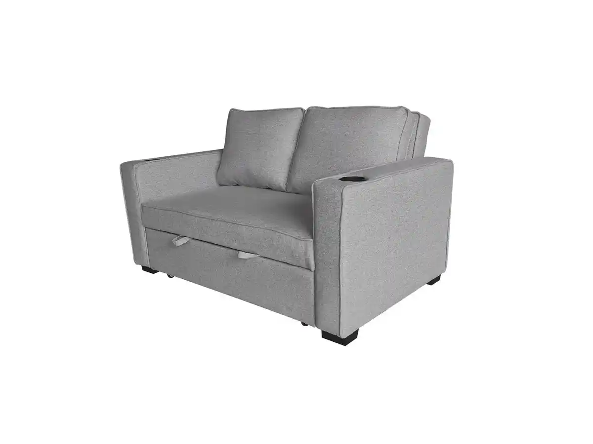 Bild 1 von 2-Sitzer Sofabett inkl. Kissen, ca. 150 x 96 x 86 cm - Hellgrau