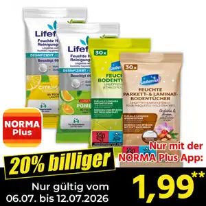 Saubermax/Lifeform Feuchte Boden-/ Reinigungstücher