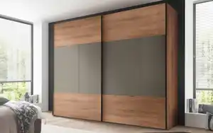 Staud - Schwebetürenschrank Florina, Moccafarbig/Trentino Eiche-Nachbildung