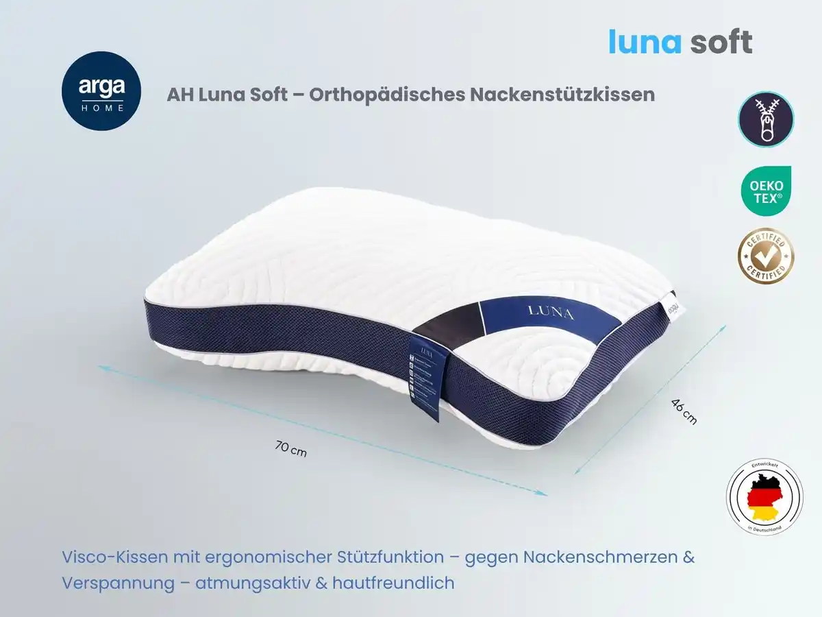 Bild 1 von AH Luna Soft Komfortkissen mit Visco und Soft-Schaum – 70x50 cm