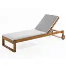 Bild 1 von Garten-Sonnenliege inkl. Kissen aus Akazienholz, ca. 197 x 71 x 30 cm - Braun