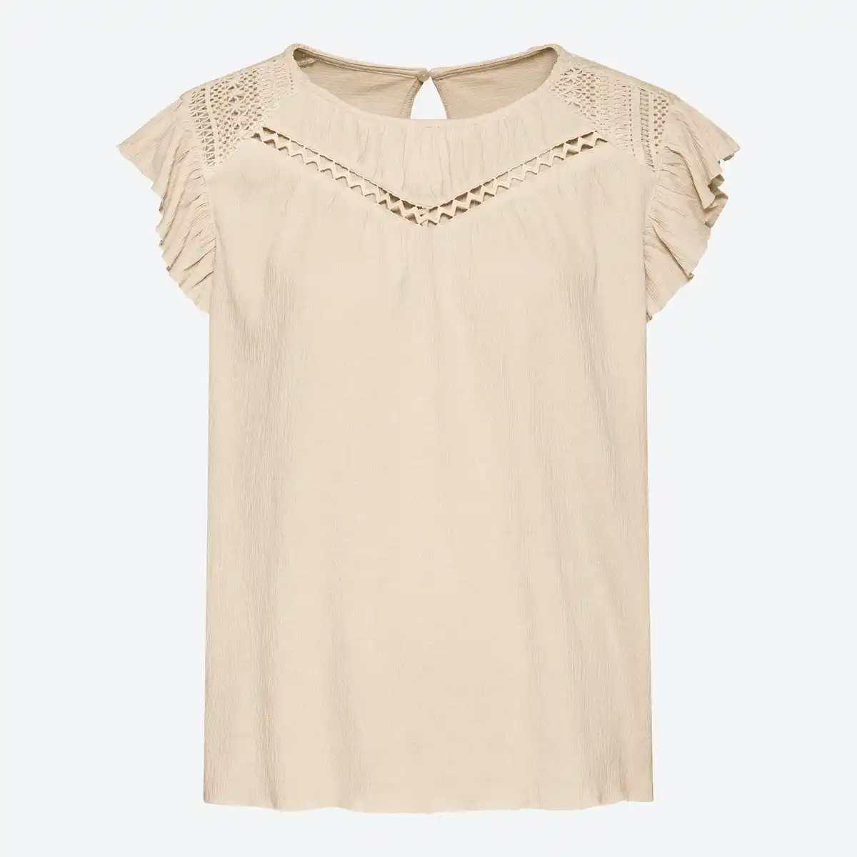 Bild 1 von Damen-T-Shirt mit Spitzeneinsatz