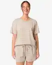 Bild 1 von Damen-Kurz-Pyjama aus Jersey gestreift naturfarben