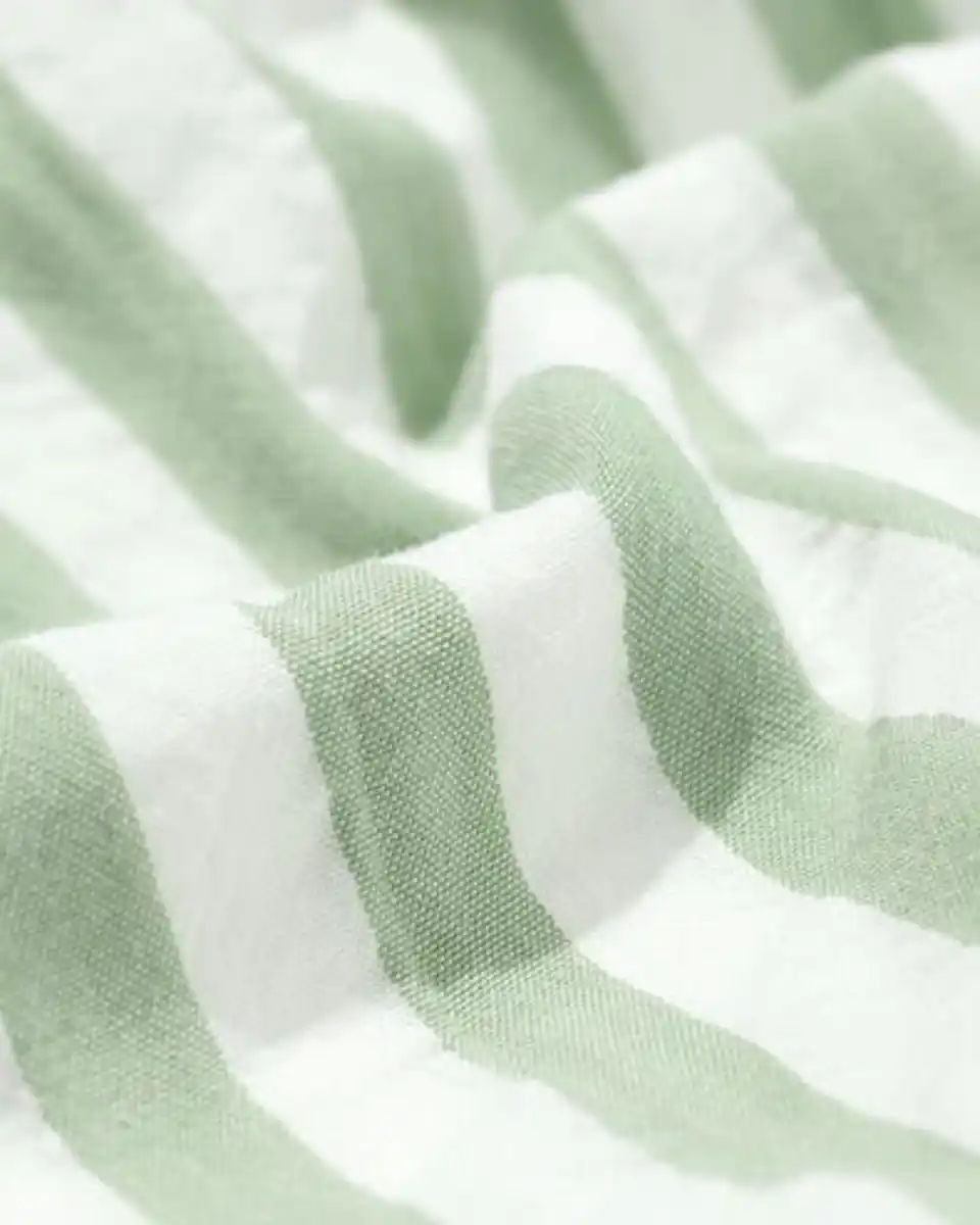 Bild 3 von Damen-Pyjamashorts Seersucker gestreift grün