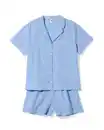 Bild 2 von Damen-Kurz-Pyjama aus Popeline blau