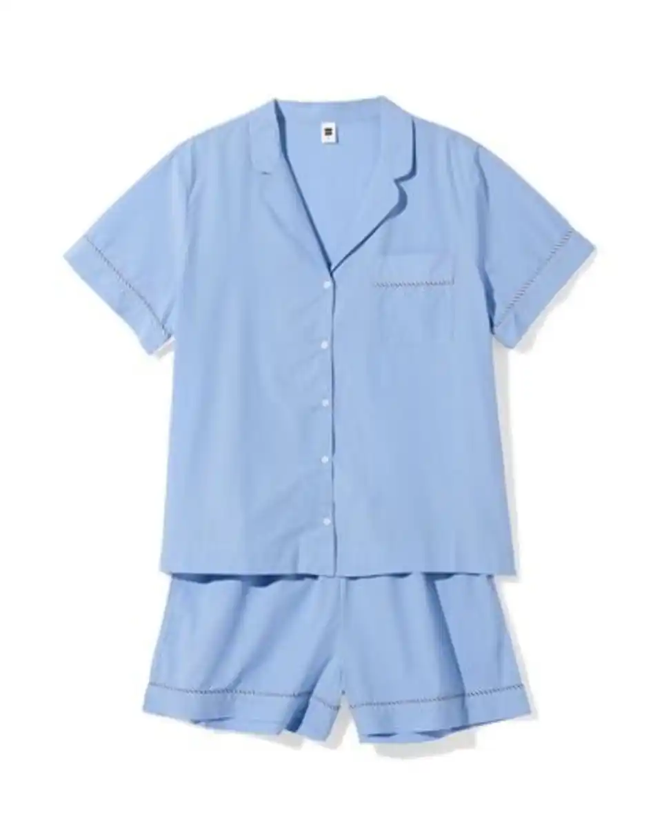 Bild 2 von Damen-Kurz-Pyjama aus Popeline blau